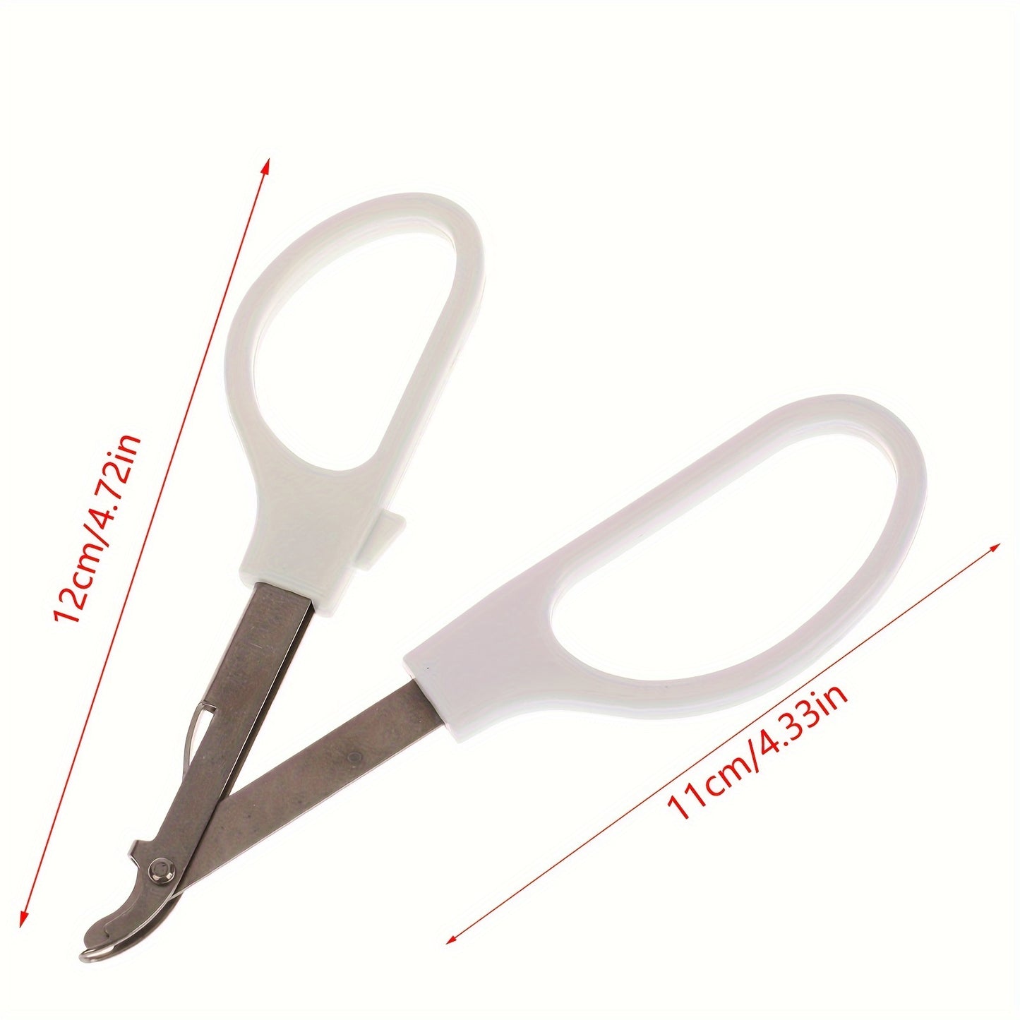 Comfortable stainless steel suture remover tool designed for precise stitch removal in medical and veterinary settings. Features a white handle for easy handling, ergonomic design, and