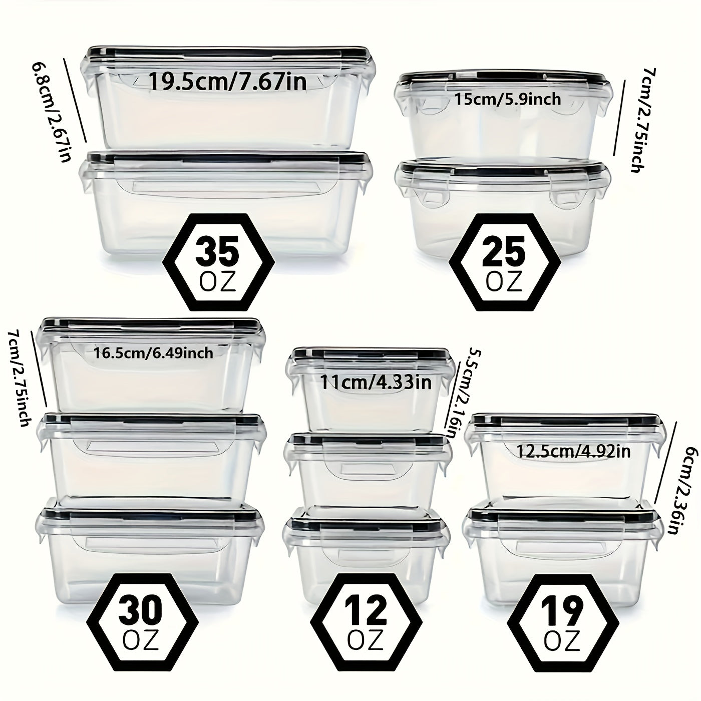 Food Grade Plastic Jars, Set of 12 Storage Containers with Lids for Fresh-keeping Dumplings, Meat, Eggs, Ginger, Garlic, and Green Onions. Multifunctional Kitchen Organizers and Accessories.