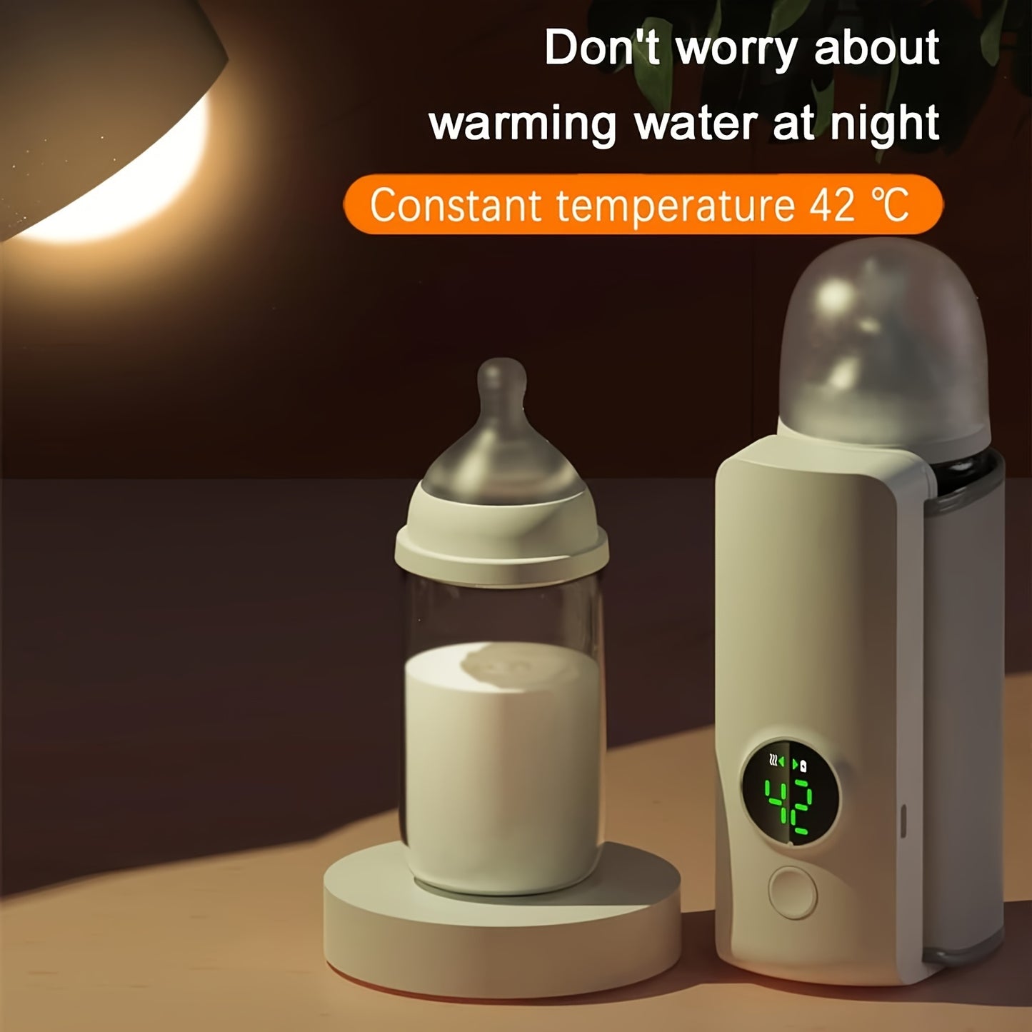 1pc Portable Wireless Milk Warmer with LCD Display, USB Charging, 6000mAh Battery, Constant Temperature Control, Compact & Travel-Friendly