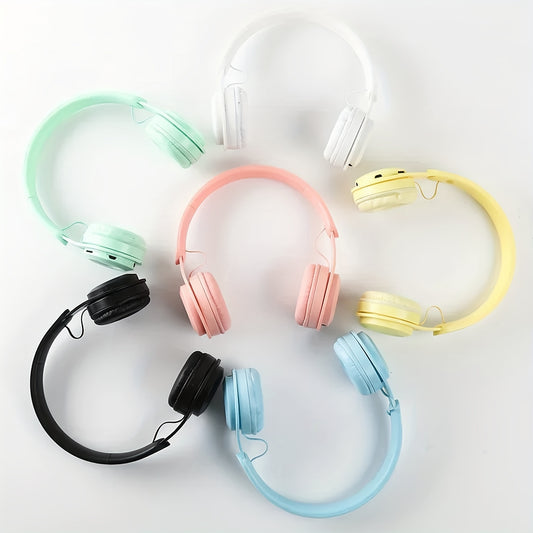 Wireless over-ear headset with 20 hours of playtime, foldable and comfortable for travel, home, office, suitable for kids, teens, adults, girls, and women.