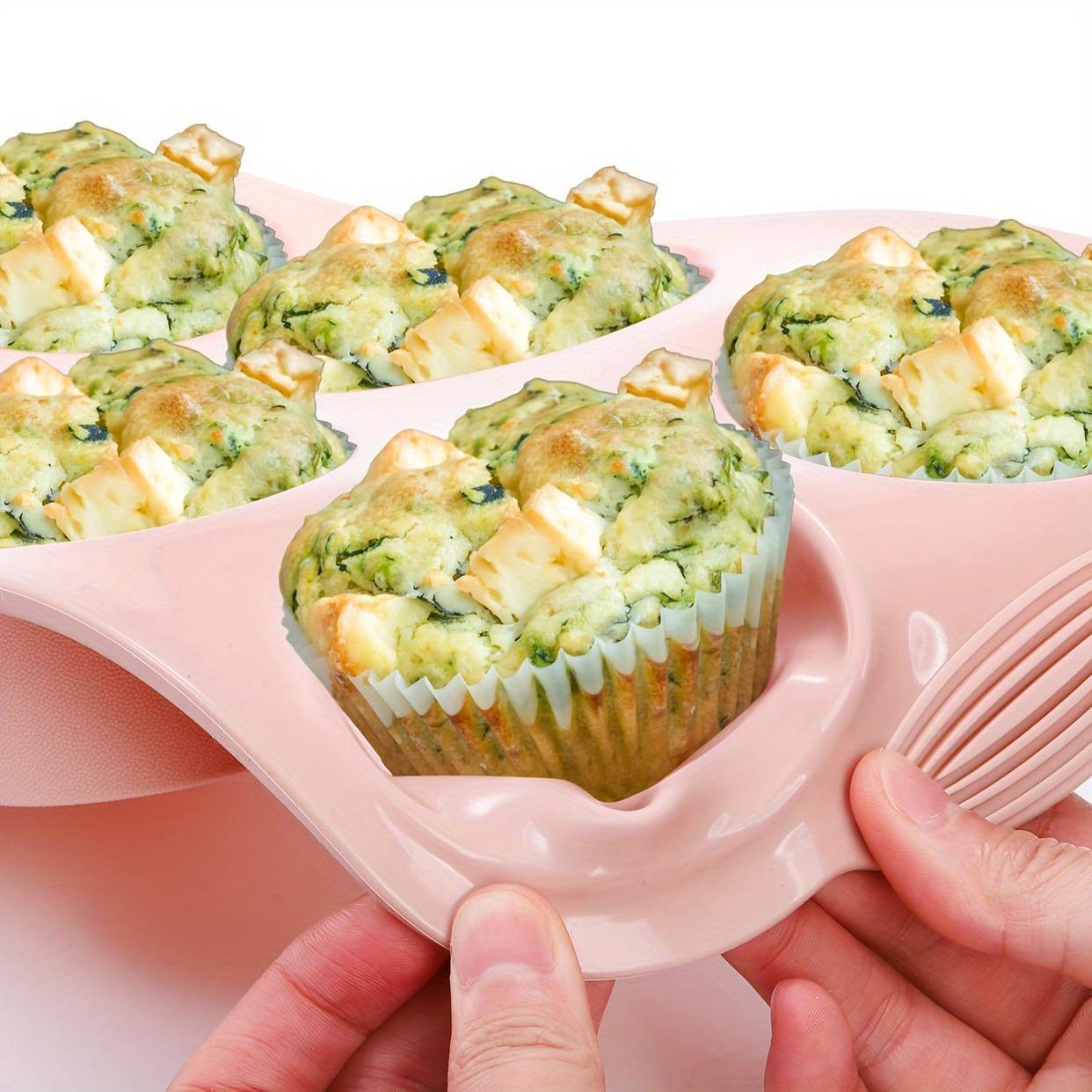 Non-stick Silicone Muffin Pan with 6/12 Cavities, Food Grade Paper Cupcake Mold, Brownie Cake Tart Bread Baking Pan. Safe for Dishwasher, BPA Free.