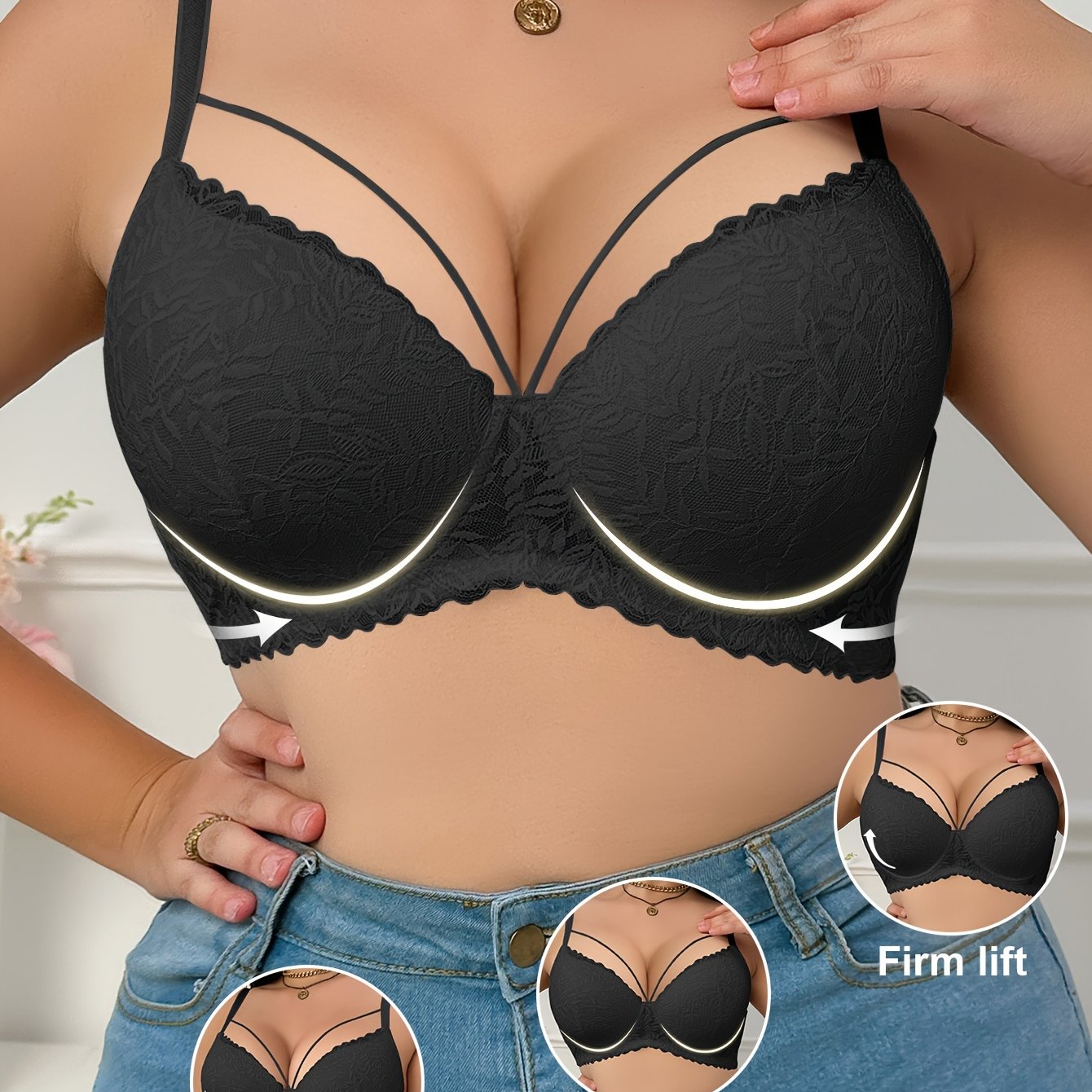 Stylish bra with steel ring for large size women, prevents sagging