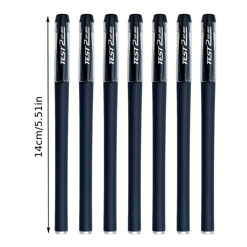 Set of gel pens in black, blue, and red with 0.5mm bullet tips for school and office supplies, kawaii stationery accessories.