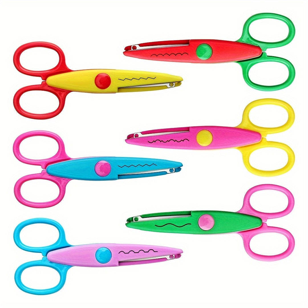 6-piece craft scissors set with decorative edges for DIY projects, scrapbooking, and more - perfect for office, school, and home use.