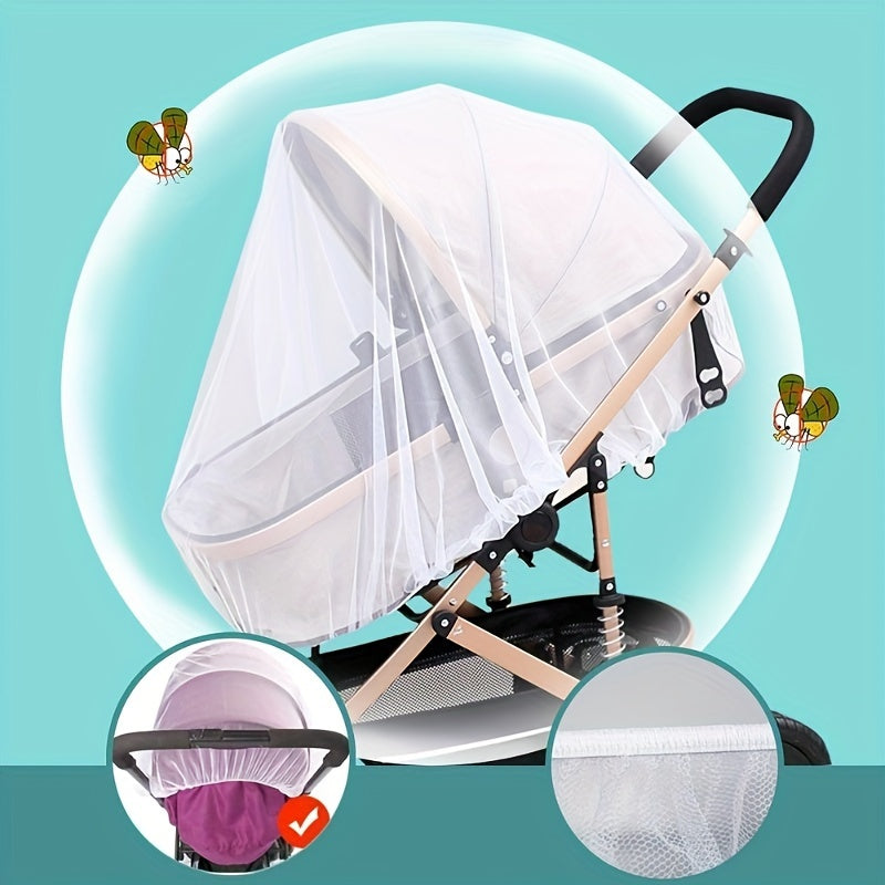 Protect your baby with the Infant Stroller Insect Netting, a mosquito and bug protection cover designed for strollers, carriers, car seats, and cradles. Made of durable polyester mesh with an elastic edge for a secure fit, this netting is perfect for