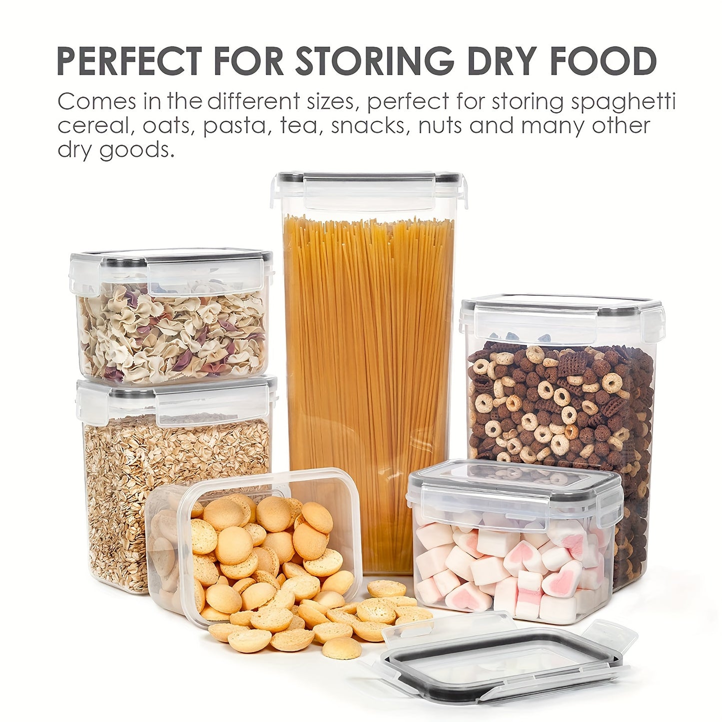 15-piece BPA-free plastic container set for pet food storage, with airtight lids, labels, and marker.