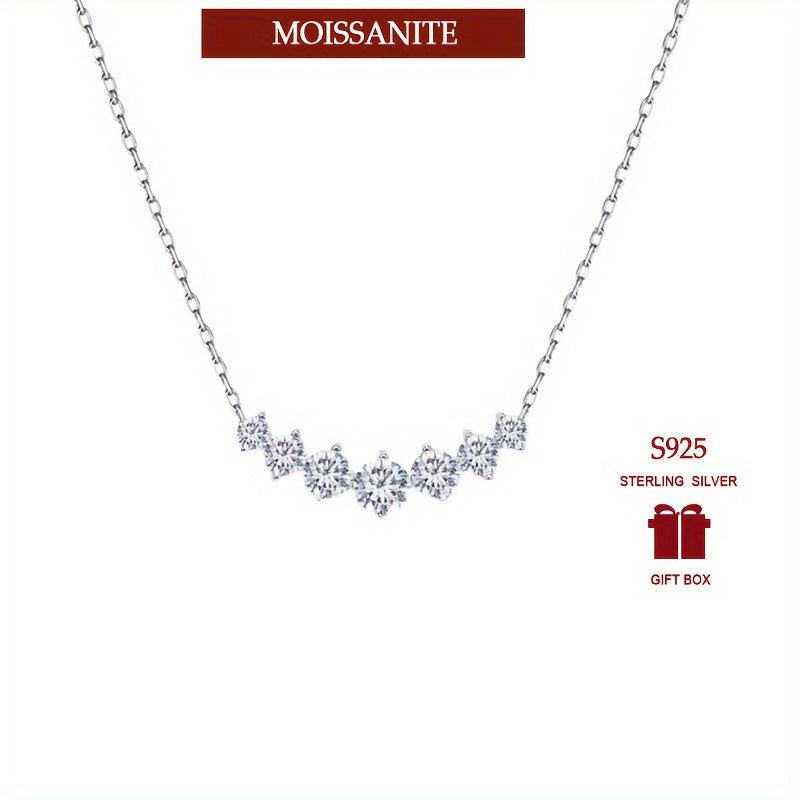 This stunning 925 Sterling Silver Mozambique Diamond Smile Necklace is suitable for both men and women. The couple style collarbone chain is fashionable and versatile, with a trendy luxury niche minimalist classic design. Perfect for your boyfriend or