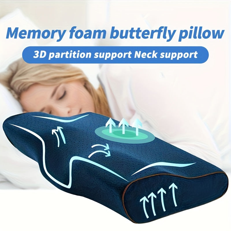 Memory Foam Orthopedic Sleeping Pillow with Head and Neck Support Contour, Ideal for Bedroom or Living Room