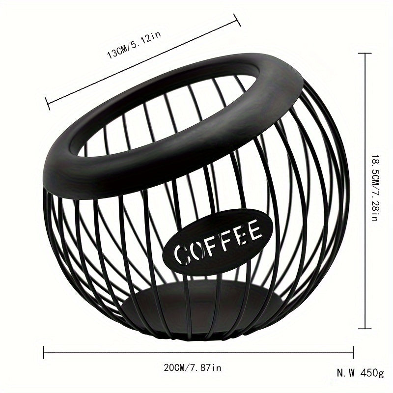 Slanted coffee capsule basket made of iron, perfect for organizing your coffee capsules on your home living room coffee table. Adds a stylish touch to your decor, suitable for use in cafes and bars.