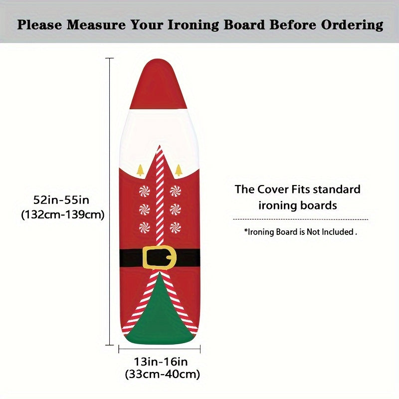 Get into the holiday spirit with our Christmas-themed ironing board covers! These padded covers feature an elastic edge for a secure fit, are heat reflective and stain resistant. Fits standard ironing boards measuring 132.08-139.7 cm.