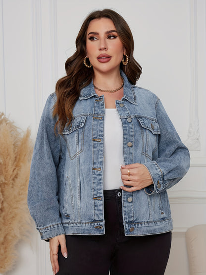 Drop shoulder denim jacket