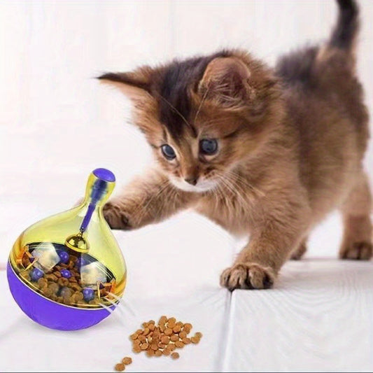 Durable cat treat dispenser ball for interactive play - Bite-resistant toy suitable for cats and small dogs - Helps promote slow feeding as a puzzle.