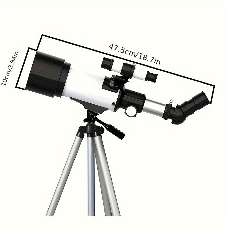 SUNCORE 70mm Aperture Astronomical Refractor Telescope for Adults with 300mm Portable Tripod, Phone Adapter & Accessories.