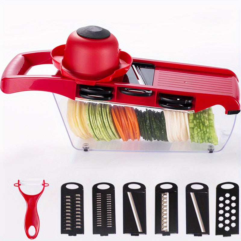 1 Set containing a Vegetable Chopper, Multifunctional Fruit Slicer, Manual Food Grater, Vegetable Slicer, Cutter with Container, Onion Mincer Chopper, Household Potato Shredder - all essential Kitchen Gadgets and Accessories.