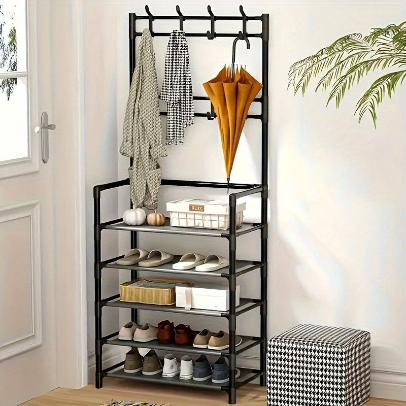 Add a touch of elegance to your home with the sleek and functional Modern Multifunctional Metal Shoe Cabinet. This space-saving design is perfect for your entrance, bedroom, or living room. Built to be strong and easy to install, this cabinet is sure to