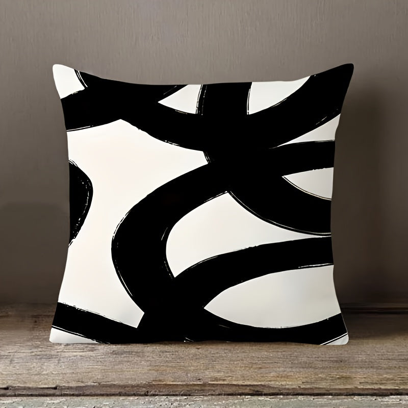 Upgrade your living space with our Modern Geometric Abstract Art Pillowcase. Featuring a stunning black and white design, this double-sided pillowcase is made from soft and durable fabric that will add a vibrant touch to your living room, bedroom, or