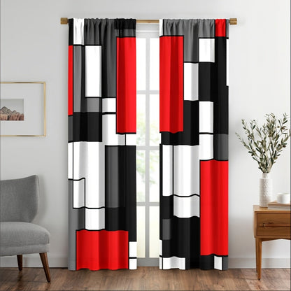 Set of 2 Plaid Pattern Curtains, Stylish Window Drapes for Bedroom and Living Room, Perfect Home Decor