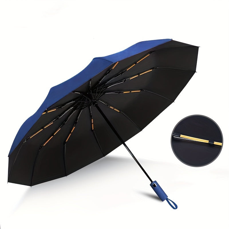 Folding vinyl umbrella for sun and rain