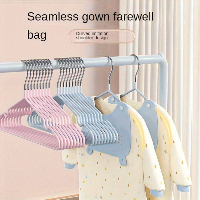 20 Non-Slip Metal Baby Hangers - Sturdy and Space-Saving for Nursery and Bedroom Clothing Storage, Convenient for Use