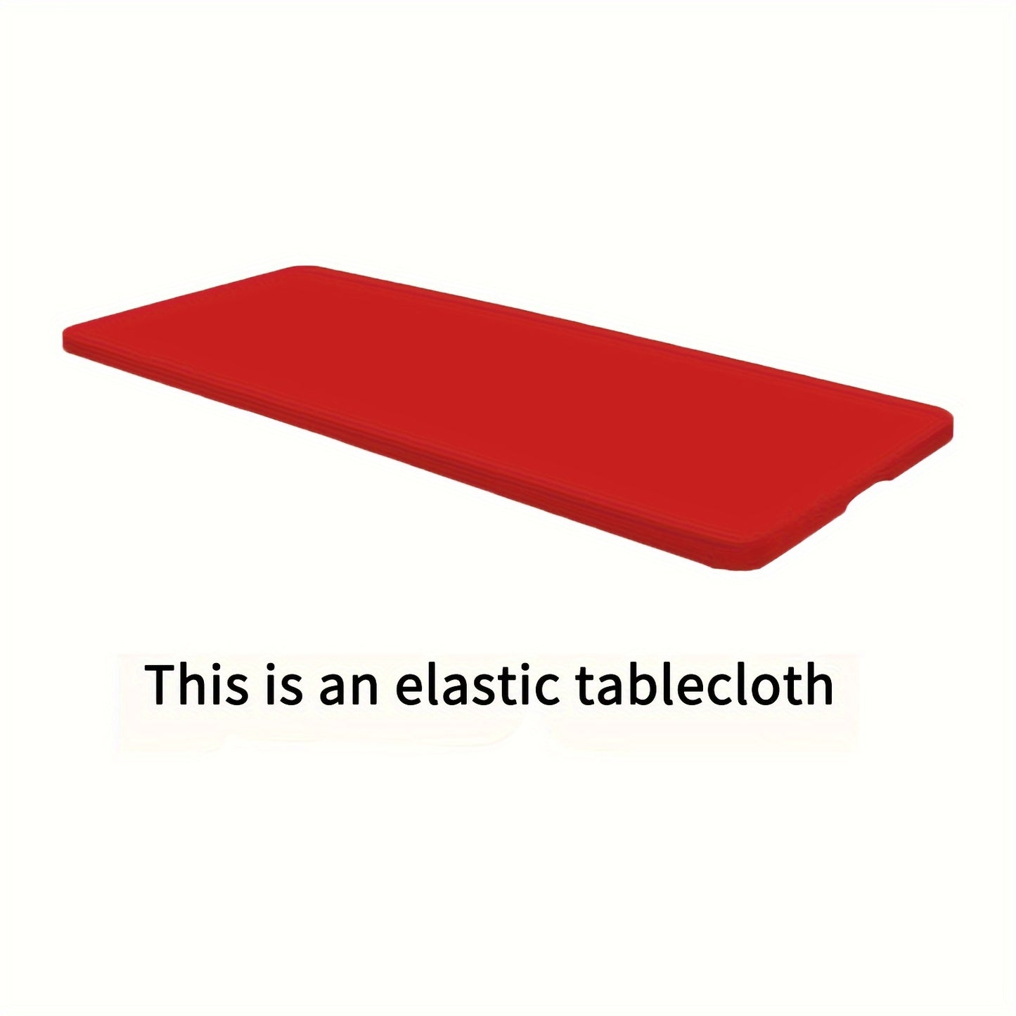 Rectangular half-wrapped polyester tablecloth with elastic edges, perfect for outdoor events and parties.