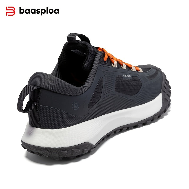 BAASPLOA Men's Trail Running Shoes - All-Season, Breathable Mesh, Non-Slip Tire Sole for Outdoor & Casual Wear