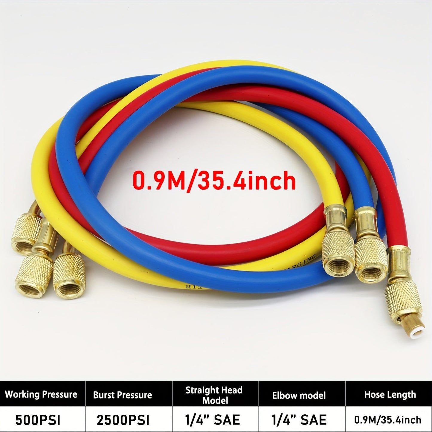 Car AC Dual-Gauge Refrigerant Pressure Tester Set - Made of Long-lasting Plastic and Metal, Does Not Require Power - Perfect for R22, R502, R404A, and R134A refrigerants