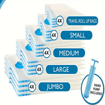 Set of 10 Vacuum Compression Storage Bags - Dustproof Containers for Clothes, Blankets, and Shirts. Convenient Space Saving Organizer for Dorms, Closets, Wardrobes, Bedrooms, Bathrooms, and Travel. Ideal for maximizing storage space.