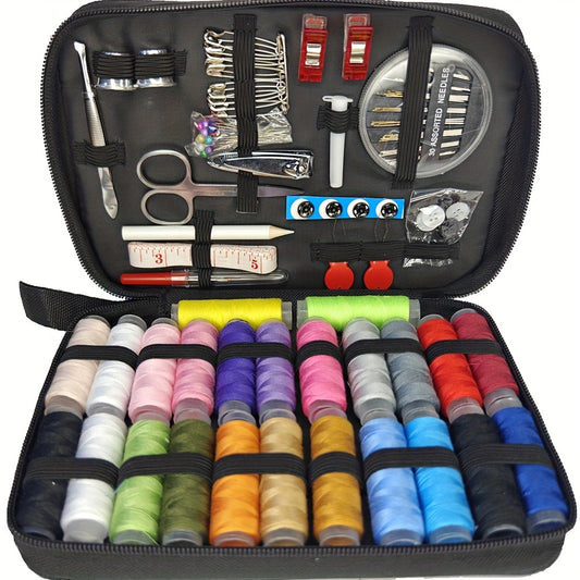 BOBODE Sewing Kit with 43/104pcs Supplies and Accessories for Small Fixes and Emergency Repairs. Contains 24-Color Threads, Needles, and Thread Kit. Color: Black, Brand: BOBODE. No Printing.