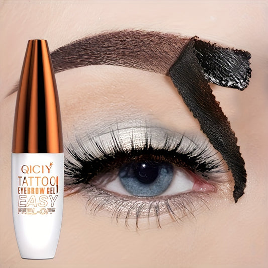 QICQ Tattoo Easy Peel-Off Eyebrow Gel Cream - Universal fit for all skin types, long-lasting, smudge-proof, sweat resistant, waterproof eyebrow color.