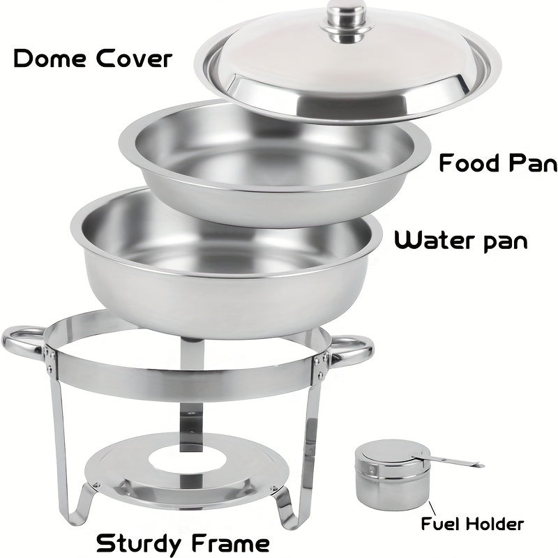 Stylish Stainless Steel Buffet Stove Set for Home Gatherings, featuring Detachable Cloche Stove and Round Insulation Stove