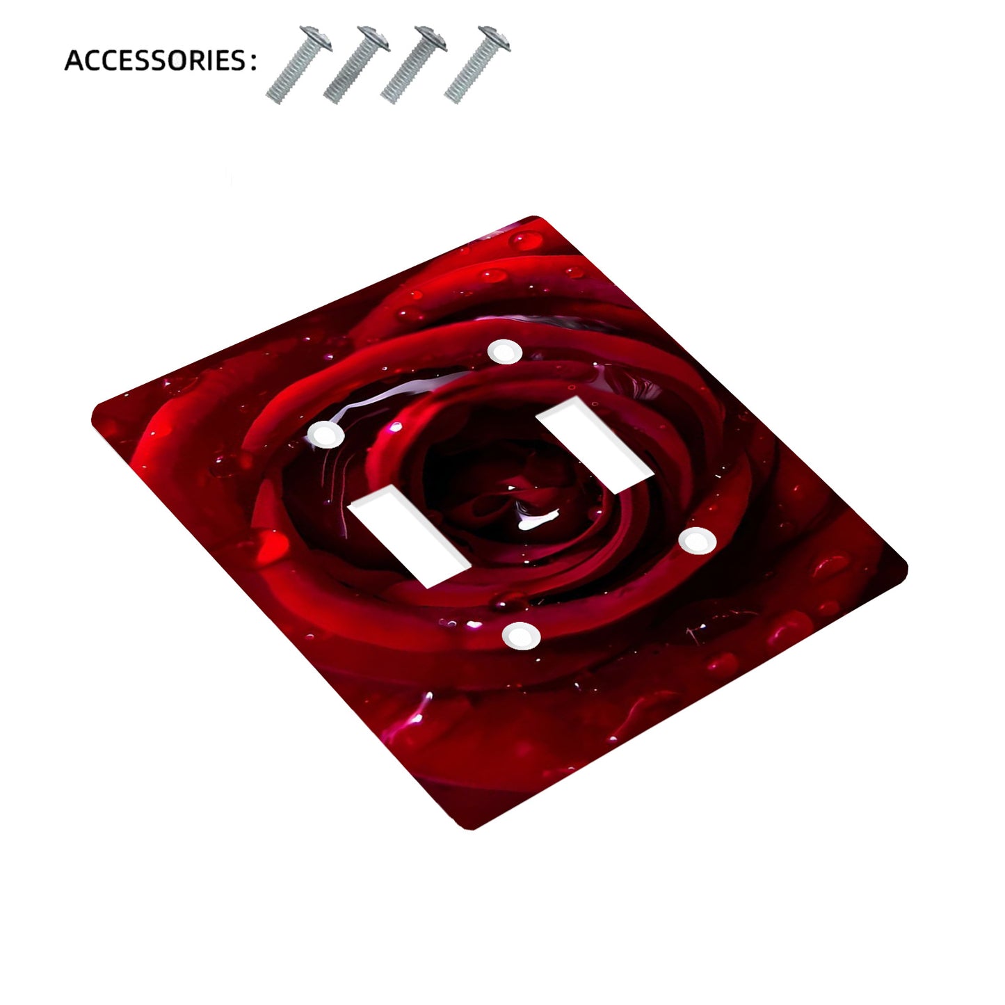 1pc ACOZUHSE Fresh Red Rose Light Switch Cover, suitable for various rooms and indoor/outdoor use.