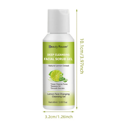 Lemon & Cleansing Gel - 2.03oz facial scrub for all skin types, deep cleanses and moisturizes.