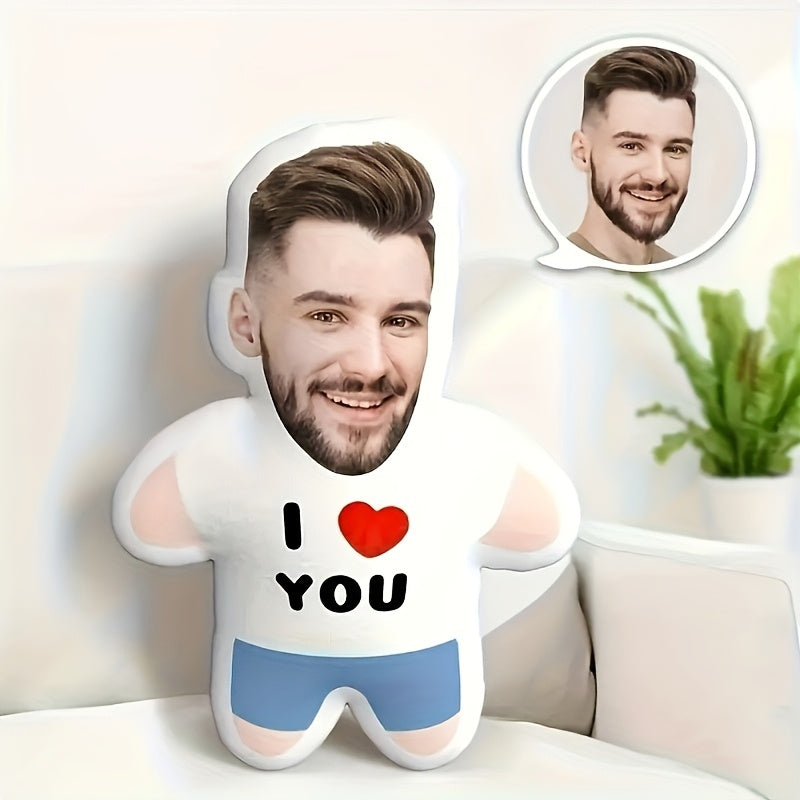 Personalized "I Love You" Mini Plush Doll - Soft and Cuddly Pillow, Ideal Valentine's Day Gift, Hypoallergenic, Machine Washable Poly-Acrylic Blend