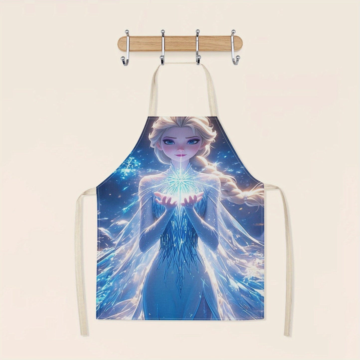 Disney has officially licensed a chic waterproof apron showcasing an adorable cartoon illustration of Princess Elsa. This apron is not only beautiful and fashionable but also simple, making it perfect for a variety of settings including hotels