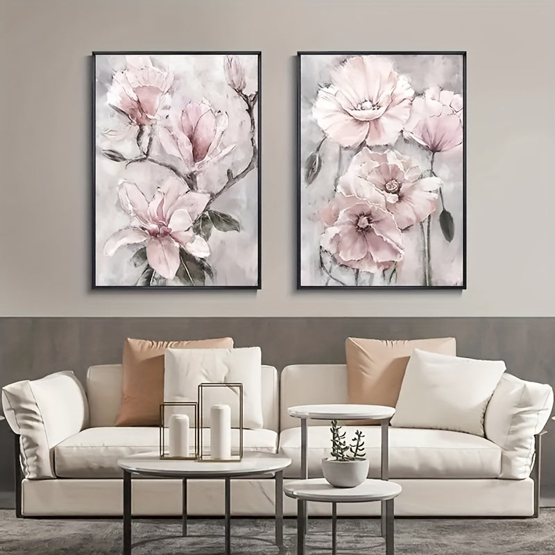 3 canvas paintings of beautiful flowers posters for living room wall art, perfect home decor without frame.