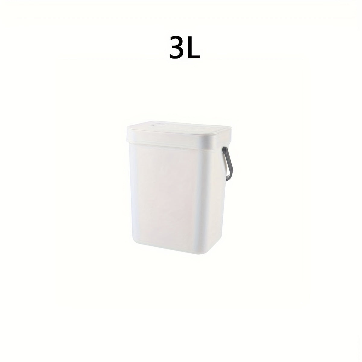 1-piece 12L Trash Can with Lid for kitchen compost, under sink garbage storage. Plastic bin for home and office accessories, storage, and decor.