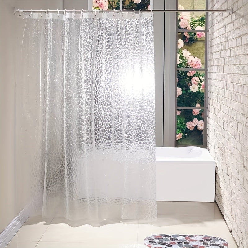 3D Water Cube Shower Curtain - Chic, Semi-Transparent, Stainless Steel Grommets, Waterproof, Easy to Clean & Hang - Bathroom Decor