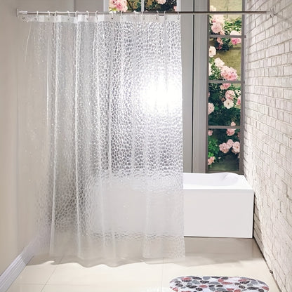 3D Water Cube Shower Curtain - Chic, Semi-Transparent, Stainless Steel Grommets, Waterproof, Easy to Clean & Hang - Bathroom Decor