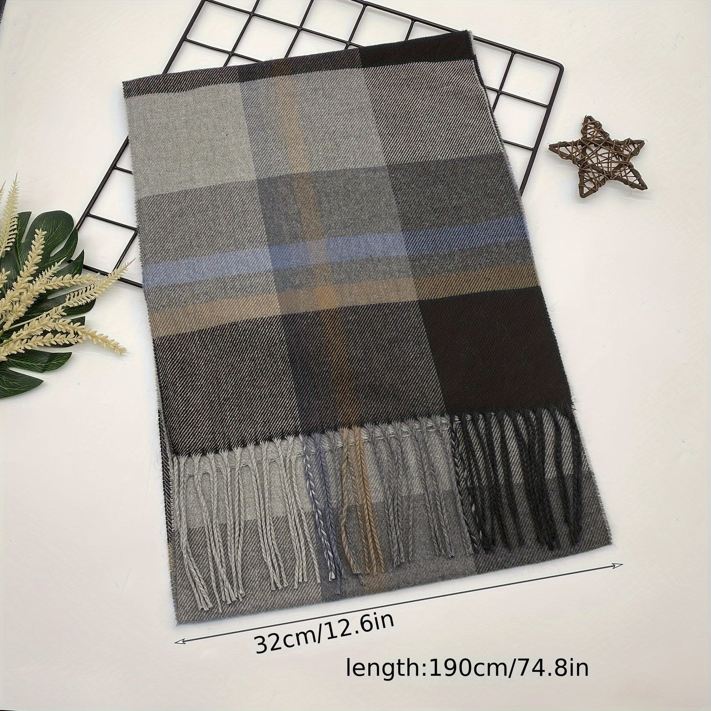 Stylish Plaid Scarf for Men and Women, Perfect for Fall and Winter Seasons