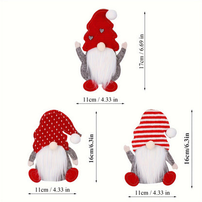 1 set of 6 faceless old man Christmas decorations without knife and fork.