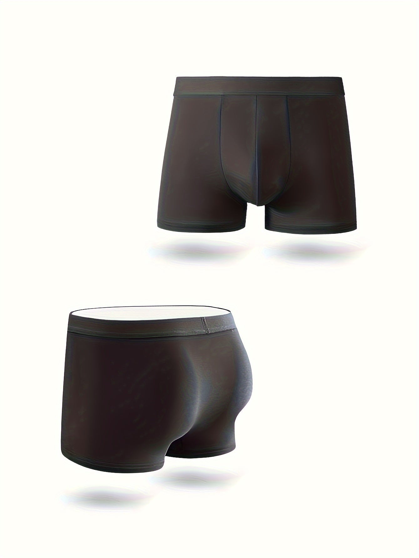 Men's Ice Silk Boxer Briefs, Breathable and Stretchy, Soft and Comfortable, Elastic Waistband.