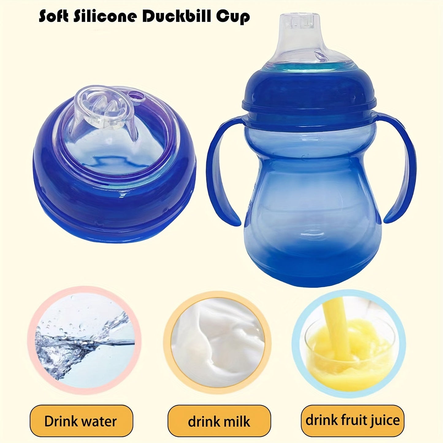 270ml Kids' Sippy Cup with Handle is BPA-Free and designed for toddlers aged 3 and up. This reusable cup is leakproof and non-slip, available in Blue, Pink, and Green.