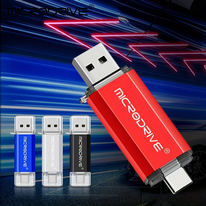 High-speed USB Type-C Microdrive available in 32GB, 64GB, and 128GB sizes.