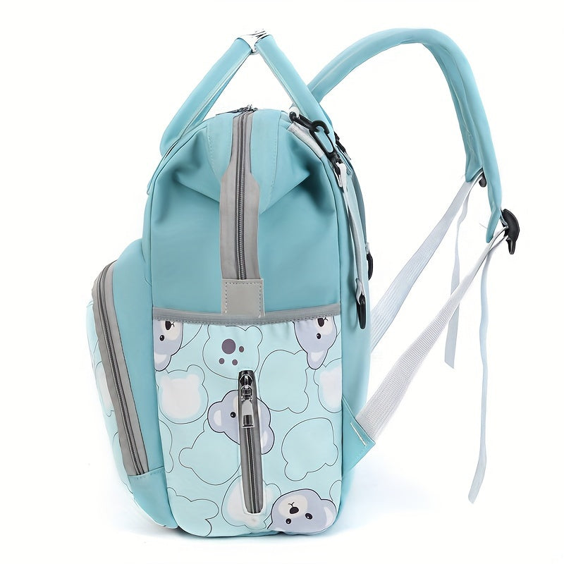 Trendy and chic, this spacious and lightweight backpack is perfect for moms on the go. Featuring a waterproof design and adorable little bear motif, this backpack can easily be attached to a stroller for added convenience.