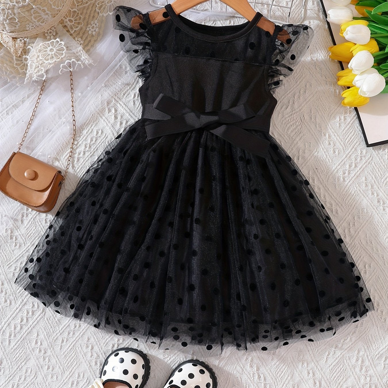 Polka Dot Tutu Princess Dress for Toddler Girls, Perfect for Parties and Vacations.