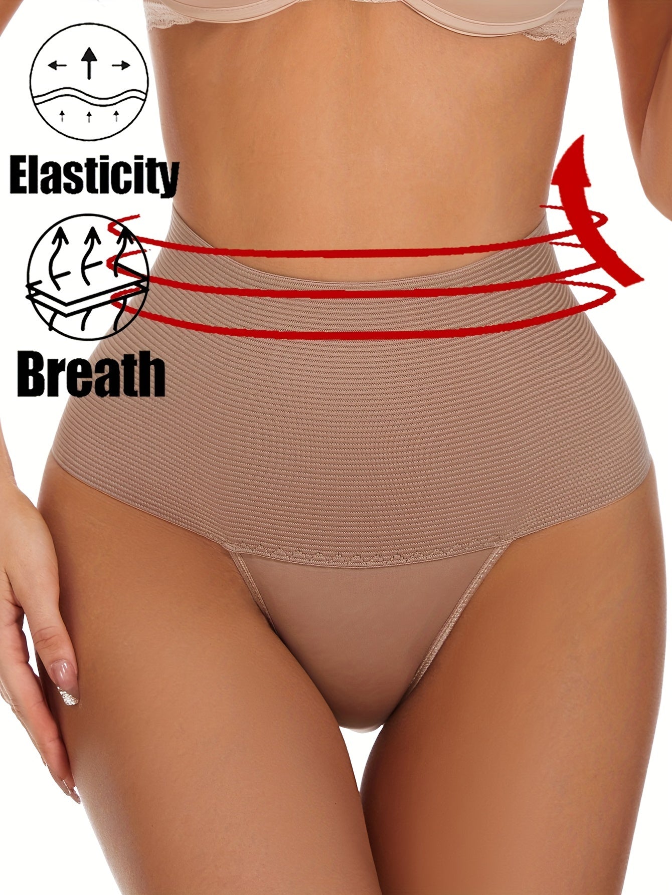 Slimming high-waist shaping panties for women.