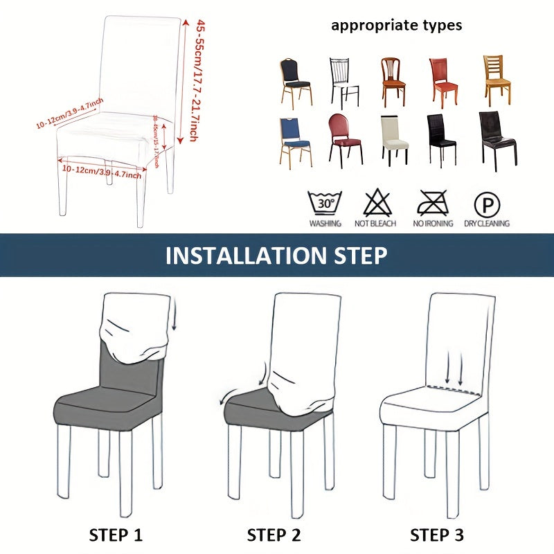 4 pieces or 6 pieces of milk elastic chair slipcovers for home decor in the kitchen, dining room, office, living room, hotel, or for weddings.