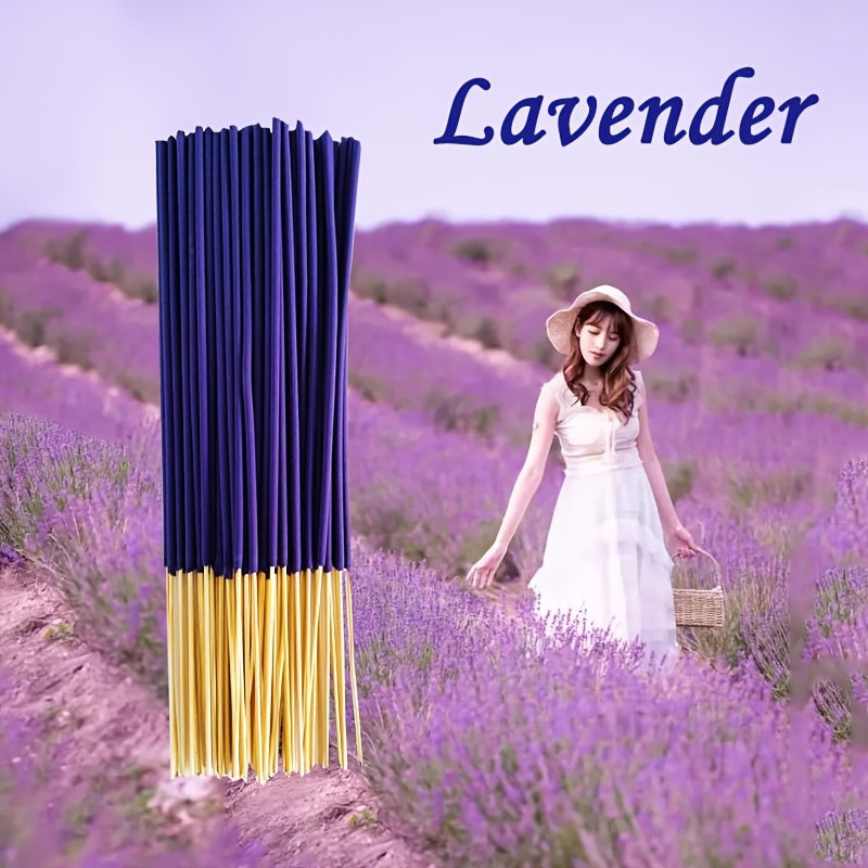 40/100pcs Premium Lavender Incense Sticks for Purifying Air, Relaxing, and Meditation - Traditional Chinese Incense for Yoga Gift.