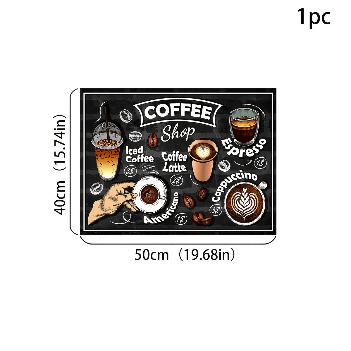 Retro Coffee Patterns 1pc Coffee Pad Set: Keep Your Coffee Bar Moisture-Proof and Stylish with Absorbent Rubber Dishwashing Pads, Placemats, and Countertop Protectors - Perfect for Coffee Machines and Kitchen Accessories!