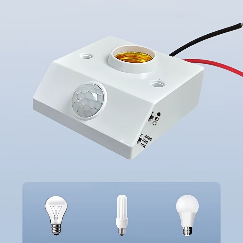 1/2 pcs LED automatic human body infrared IR sensor lamp holder with E27 base and PIR motion detector.